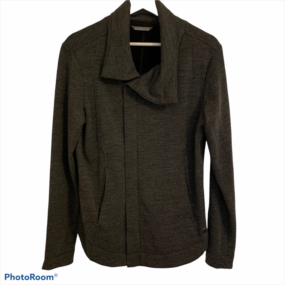 Smartwool L merino wool blend full zip funnel neck pocket jacket structured warm